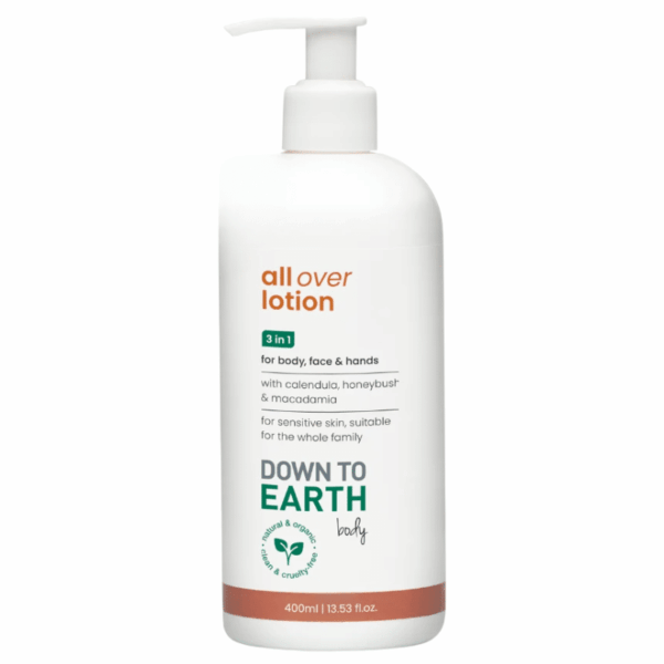 Down to Earth All Over Lotion 3in1 for Body, Face & Hands 400ml