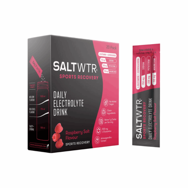 Wazoogles SaltWTR Daily Electrolyte Drink Raspberry Salt 20 Pack