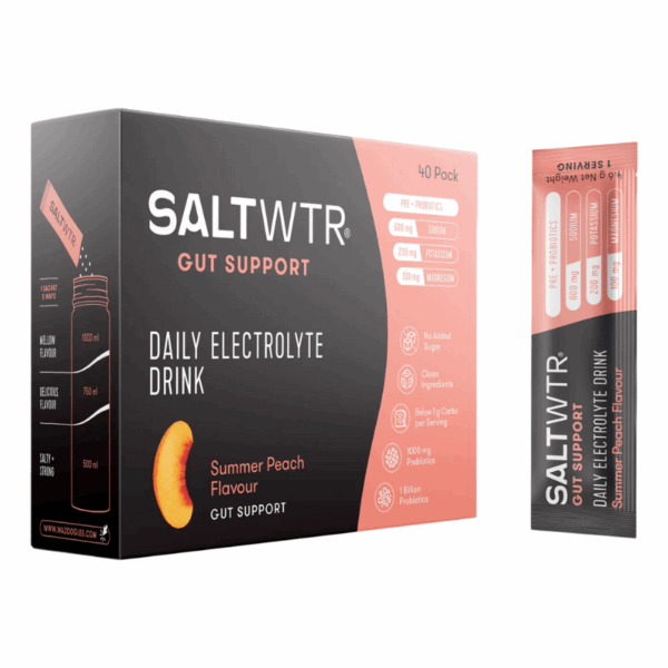 Wazoogles SaltWTR Daily Electrolyte Drink Summer Peach 40 Pack