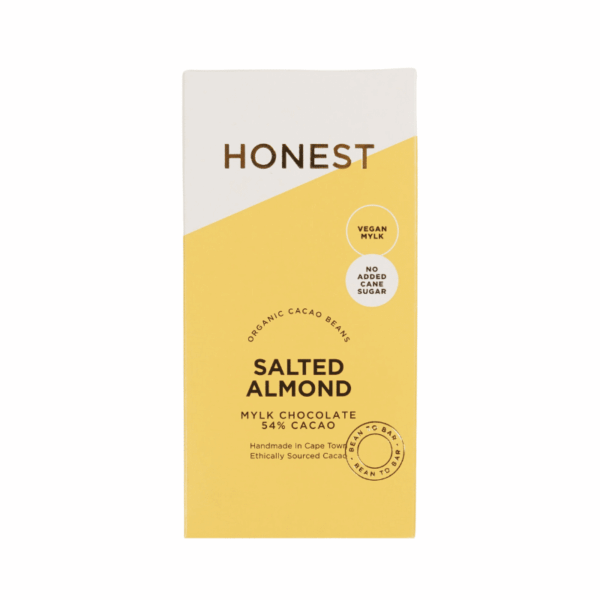 Honest Chocolate 54% Dark Mylk Salted Almond 60g Slab