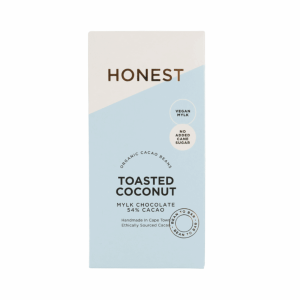 Honest Chocolate  54% Dark Mylk Toasted Coconut 60g Slab