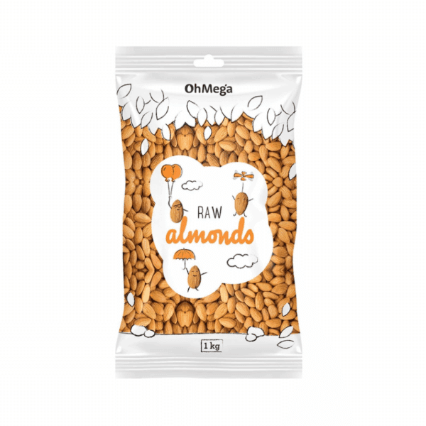 Oh Mega Raw Almonds 1kg