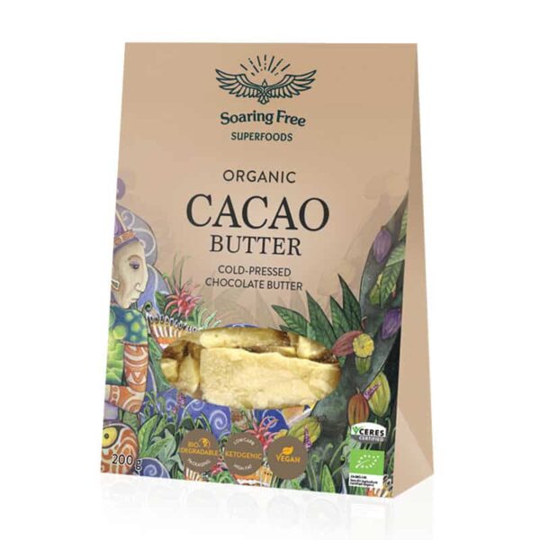 Soaring Free Superfoods Cacao Butter Raw Organic 200g