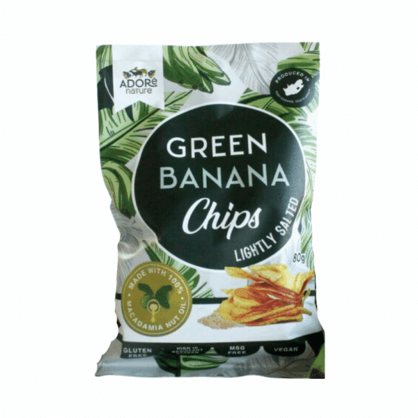 Adore Nature Green Banana Chips Lightly Salted 80g
