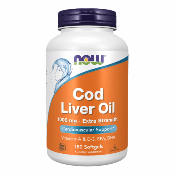 Now Foods Cod Liver Oil Extra Strength 1000mg Softgels 180
