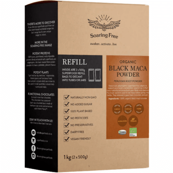 Soaring Free Superfoods Organic Black Maca Powder 1kg