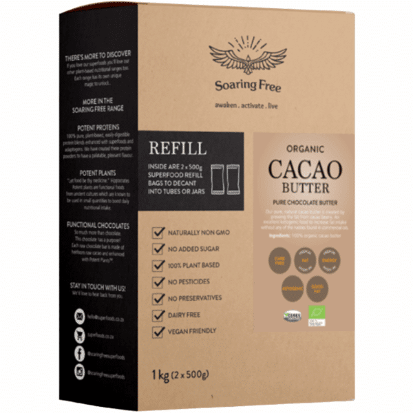 Soaring Free Superfoods Organic Cacao Butter Raw 1kg