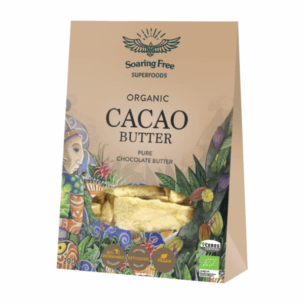 Soaring Free Superfoods Organic Cacao Butter Raw 200g