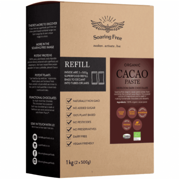 Soaring Free Superfoods Organic Cacao Paste 1kg