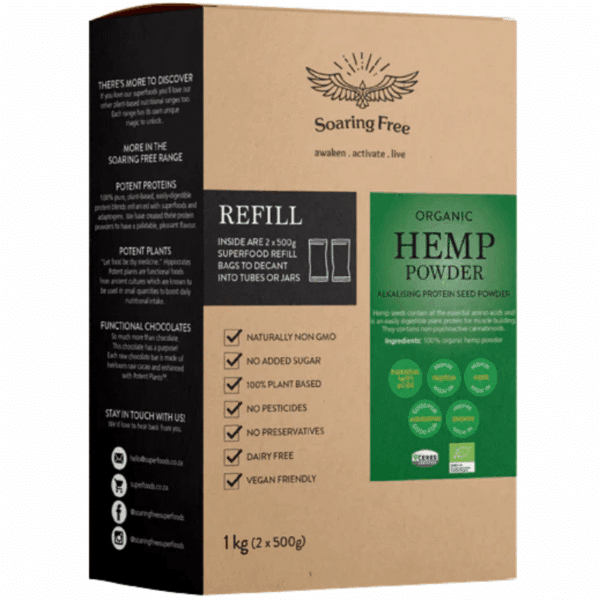 Soaring Free Superfoods Organic Hemp Protein Powder 1kg