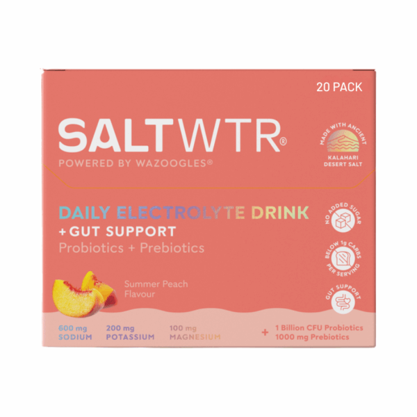 Wazoogles SaltWTR Daily Electrolyte Drink Summer Peach 20 Pack