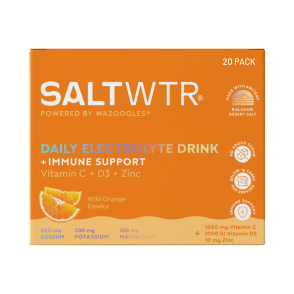 Wazoogles SaltWTR Daily Electrolyte Drink Wild Orange 20 Pack