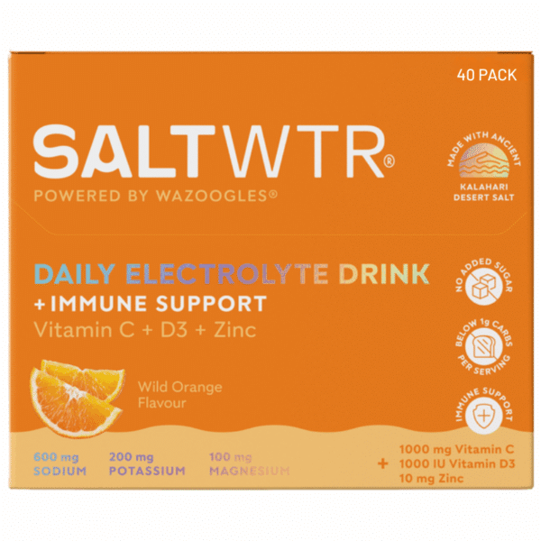 Wazoogles SaltWTR Daily Electrolyte Drink Wild Orange 40 Pack