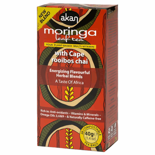 Akan Moringa Tea Cape Rooibos Chai Teabags 20